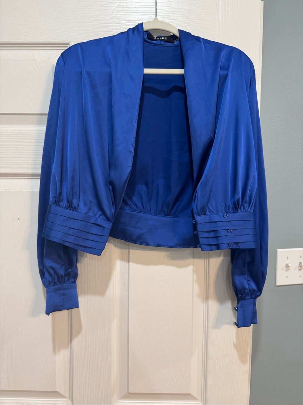 Royal Blue Satin Blouse